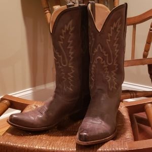 Women's Brown Leather Cowboy Boots
